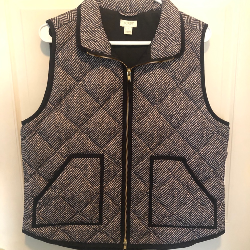 J Crew herringbone puffer vest